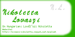 nikoletta lovaszi business card